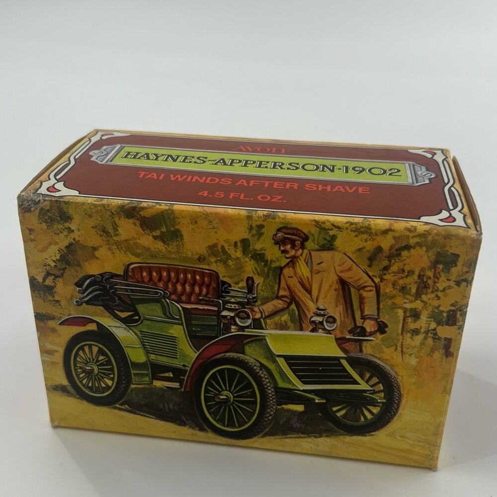 Avon Haynes-Apperson 1902 Blend After Shave Bottle 4.5 fl oz Green Car Empty